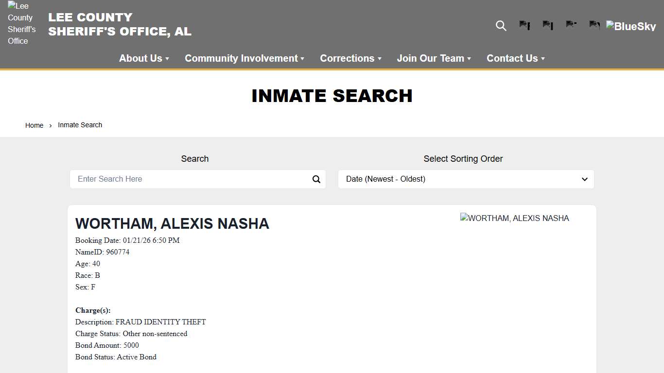 Inmate Search | Lee County Sheriff’s Office Alabama