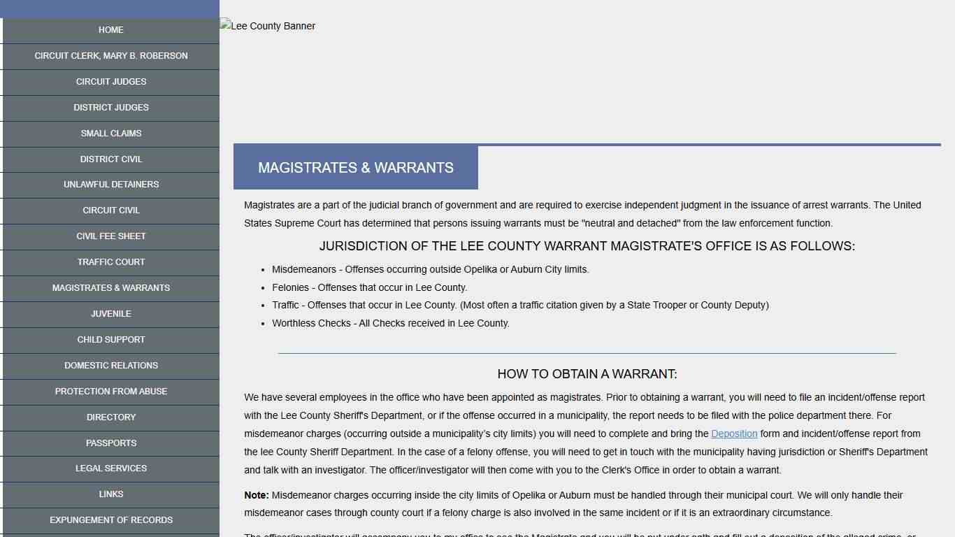 Lee County - Thirty-Seventh Circuit Court of Alabama